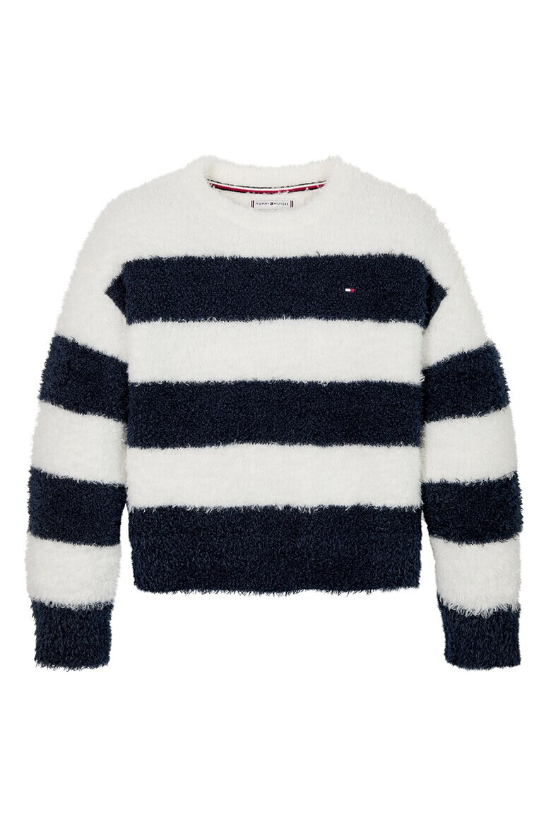 Tommy Hilfiger Мъхест пуловер с райе - Pepit.bg