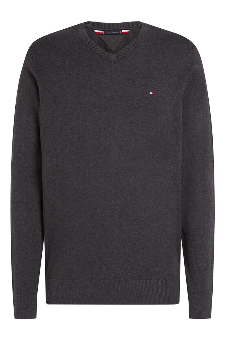 Tommy Hilfiger Памучен пуловер с шпиц - Pepit.bg