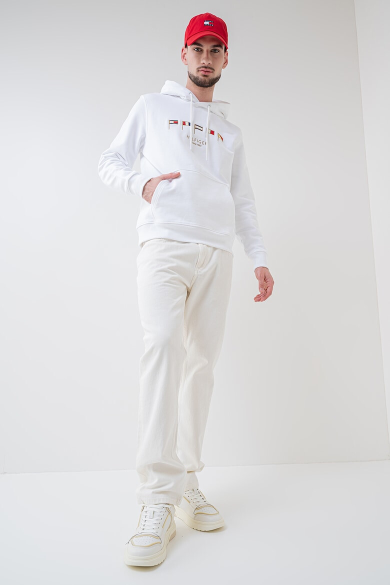 Tommy Hilfiger Памучно худи с лого - Бял - Pepit.bg