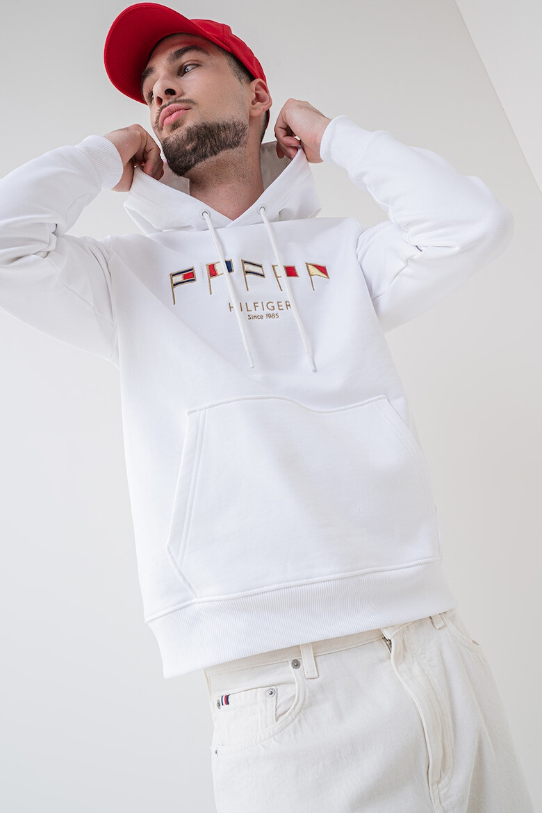 Tommy Hilfiger Памучно худи с лого - Бял - Pepit.bg