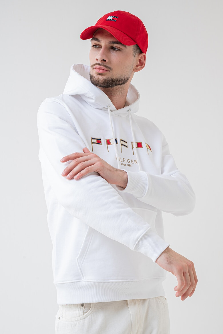 Tommy Hilfiger Памучно худи с лого - Бял - Pepit.bg