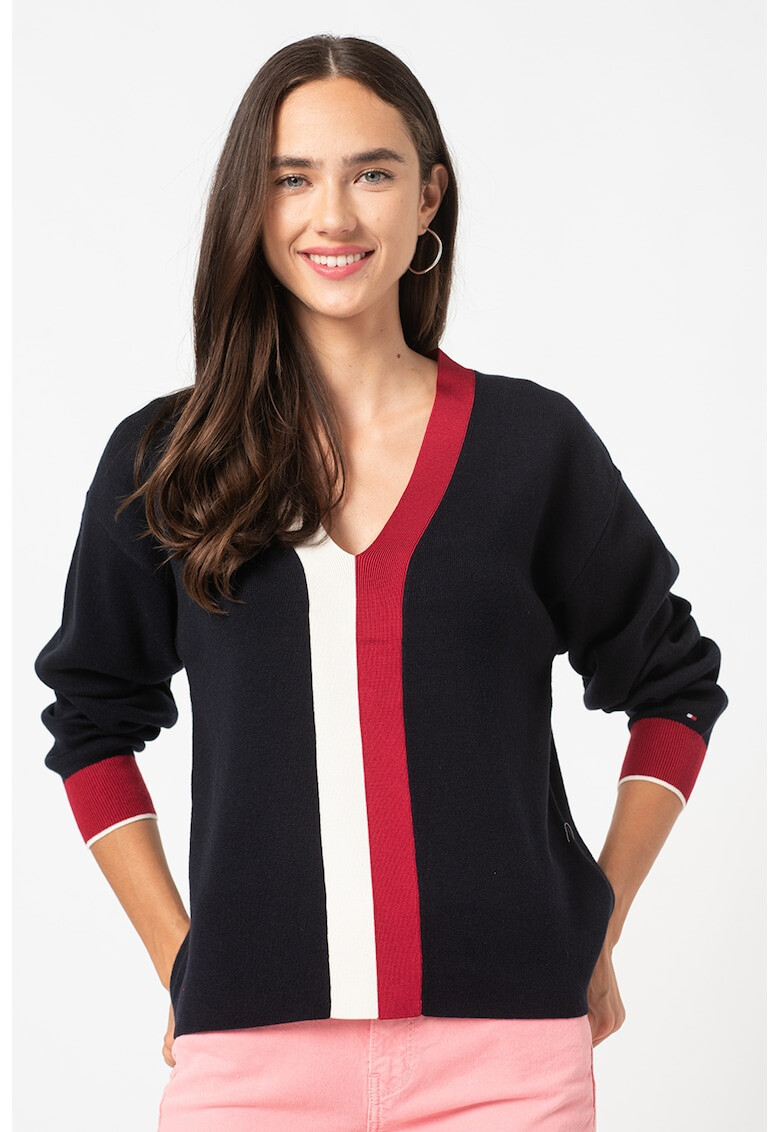 Tommy Hilfiger Пуловер с шпиц деколте - Pepit.bg