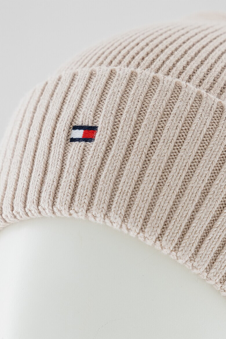 Tommy Hilfiger Рипсена шапка с органичен памук - Pepit.bg