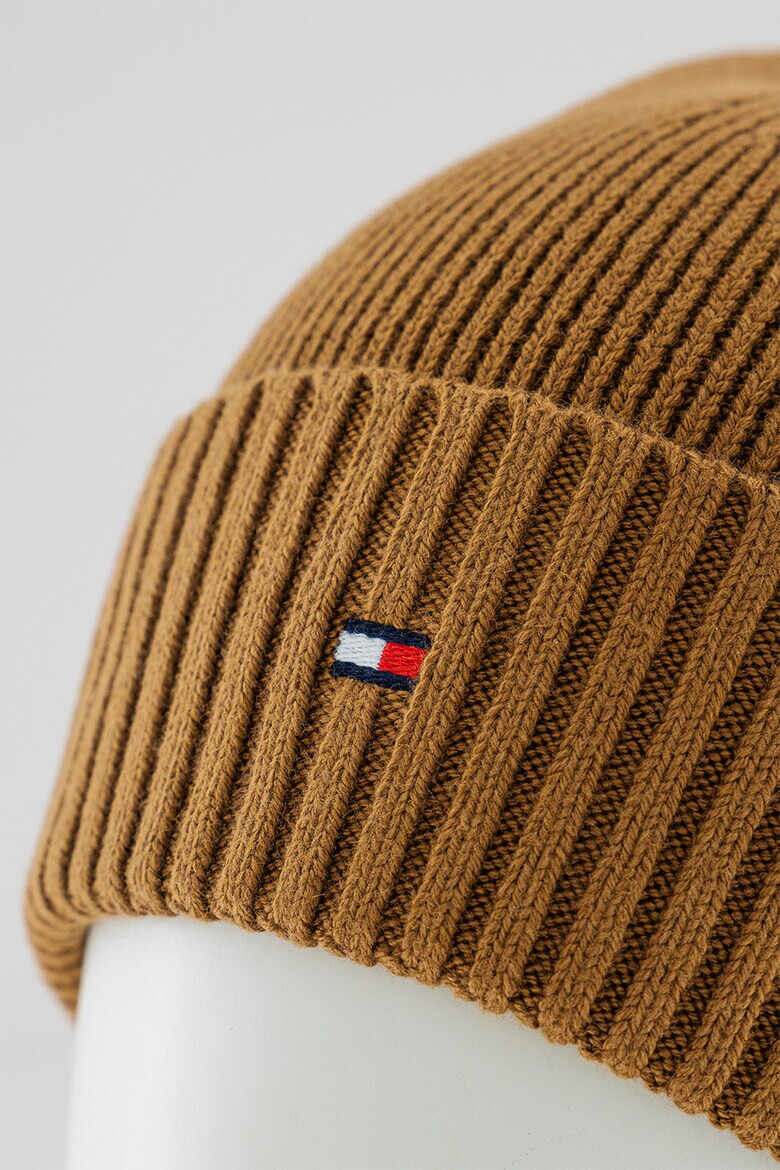 Tommy Hilfiger Рипсена шапка с органичен памук - Pepit.bg