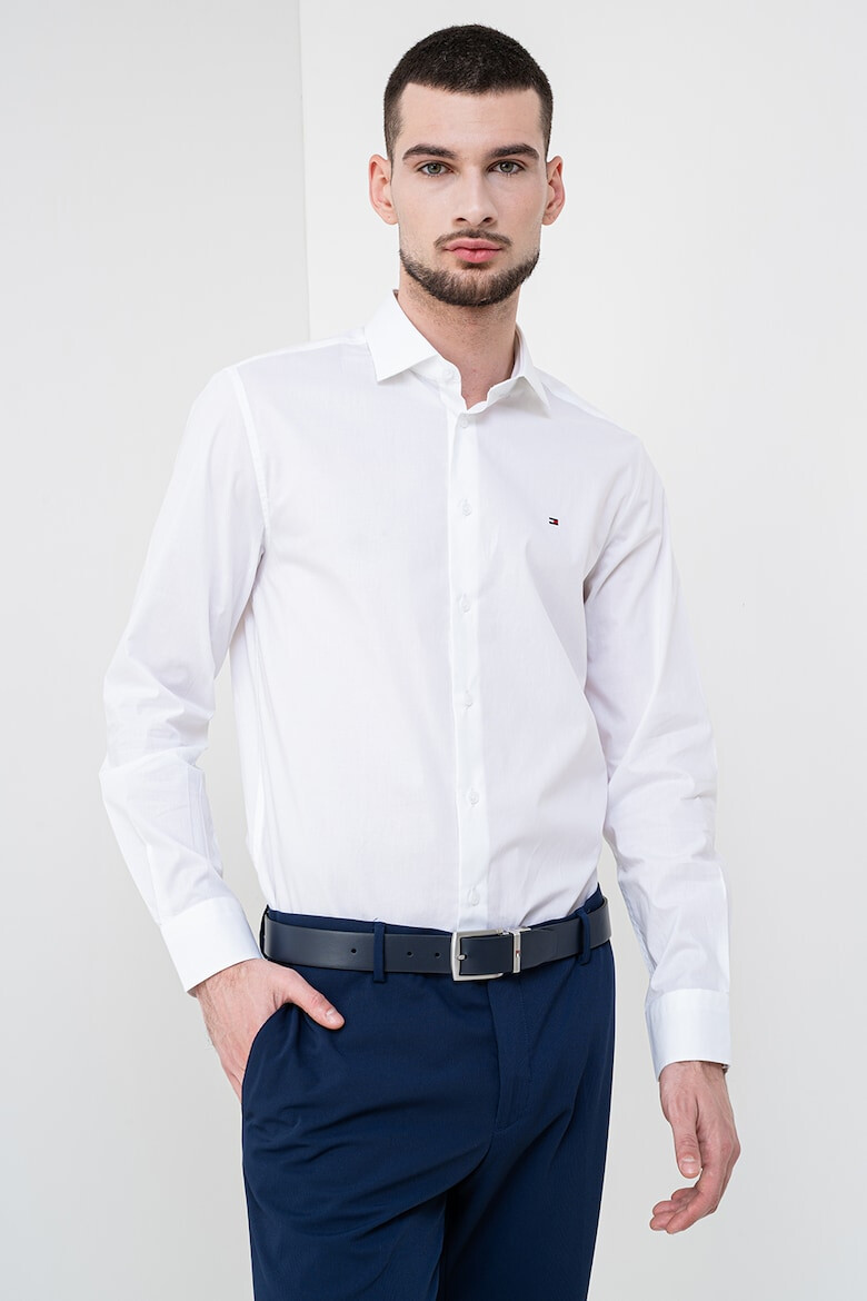 Tommy Hilfiger Слим риза с памук - Бял - Pepit.bg