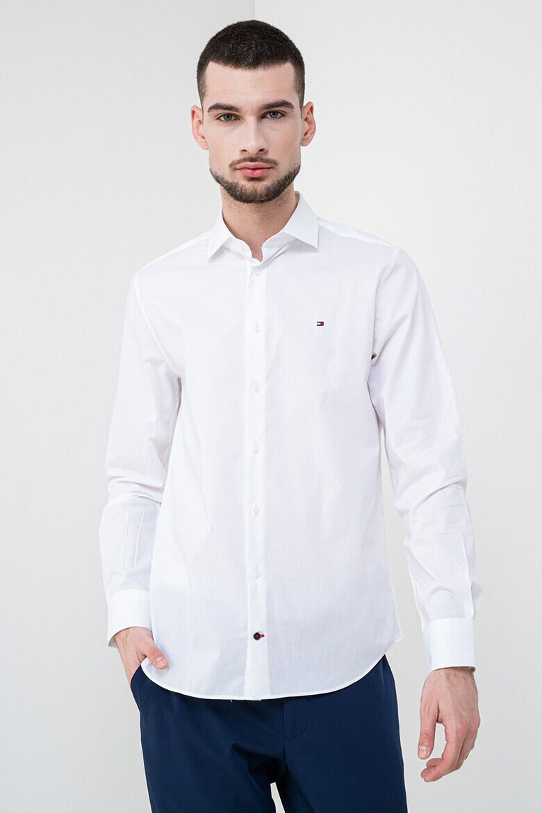 Tommy Hilfiger Слим риза с памук - Бял - Pepit.bg