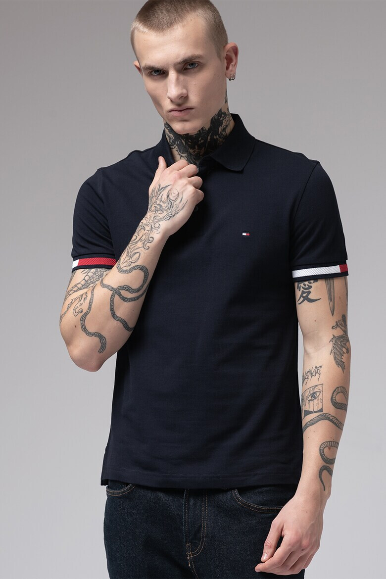 Tommy Hilfiger Слим тениска с яка - Pepit.bg
