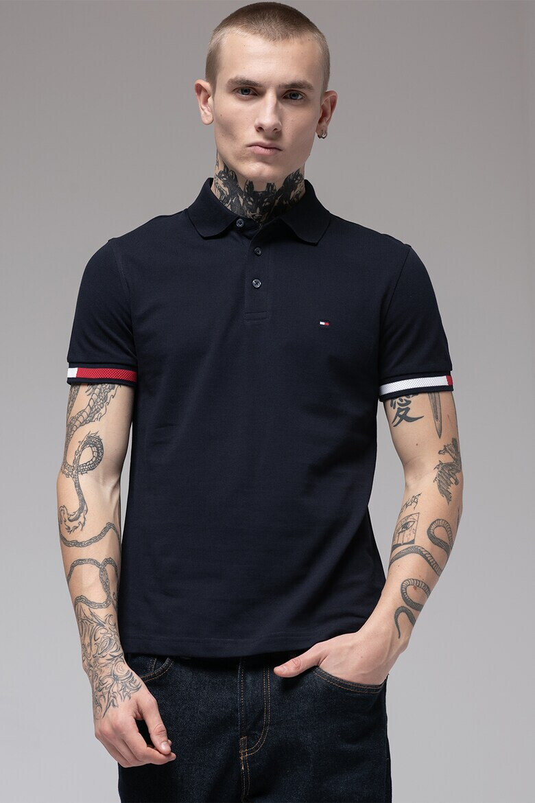 Tommy Hilfiger Слим тениска с яка - Pepit.bg