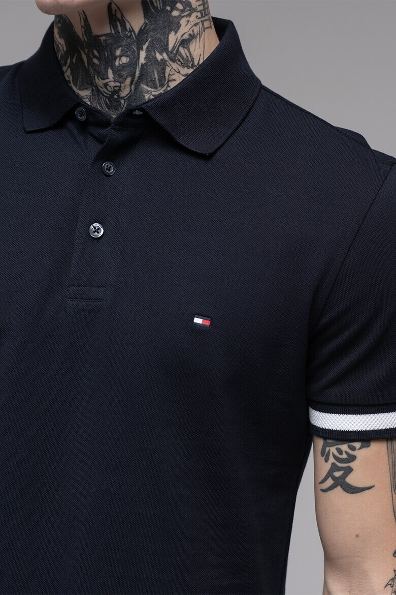 Tommy Hilfiger Слим тениска с яка - Pepit.bg