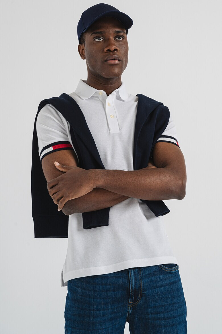 Tommy Hilfiger Слим тениска с яка - Pepit.bg