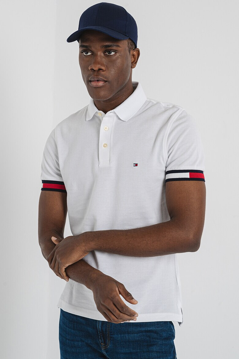 Tommy Hilfiger Слим тениска с яка - Pepit.bg