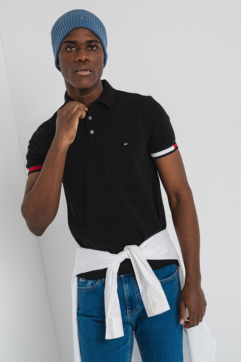 Tommy Hilfiger Слим тениска с яка - Pepit.bg