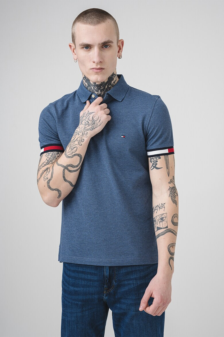 Tommy Hilfiger Слим тениска с яка - Pepit.bg