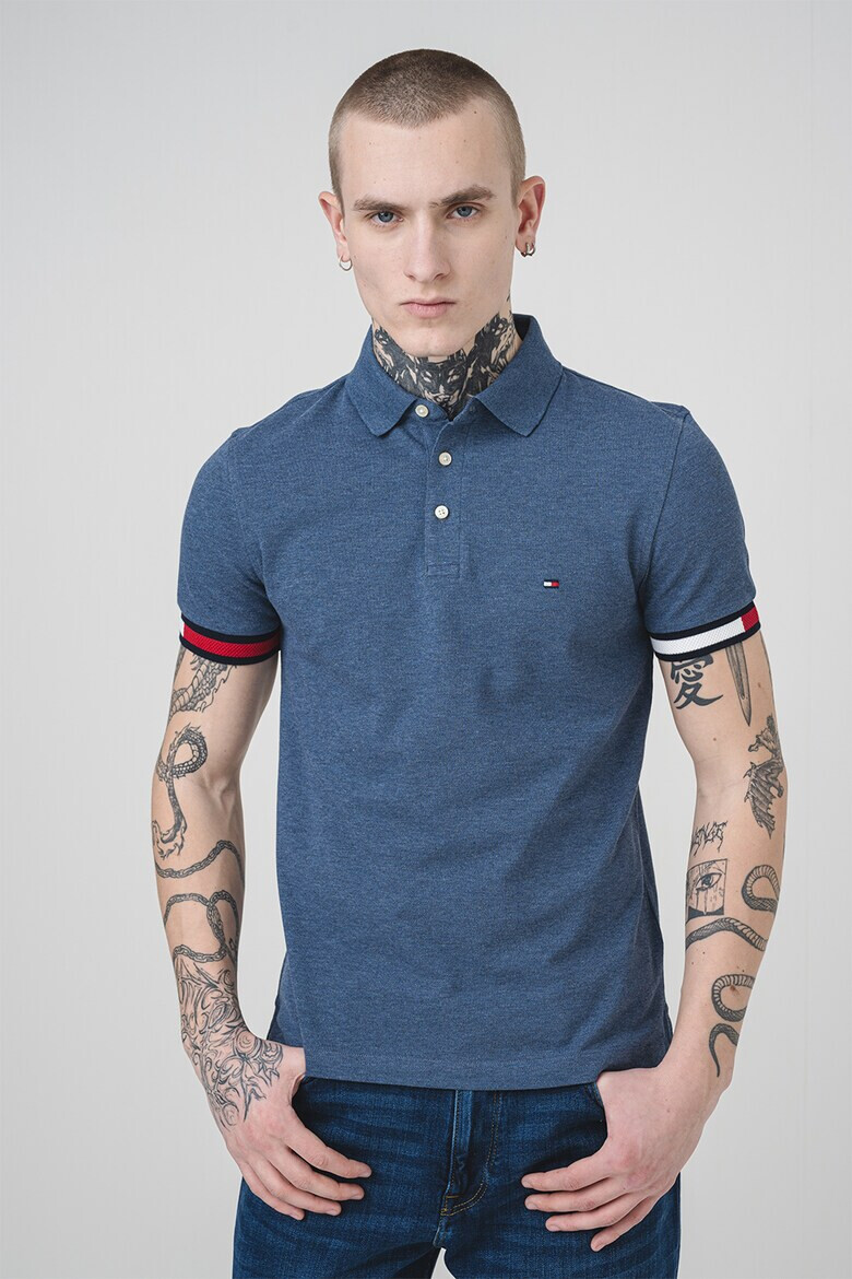 Tommy Hilfiger Слим тениска с яка - Pepit.bg