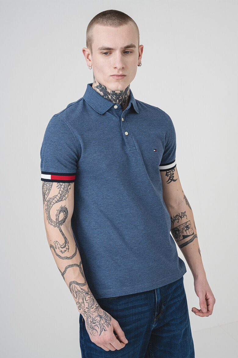 Tommy Hilfiger Слим тениска с яка - Pepit.bg
