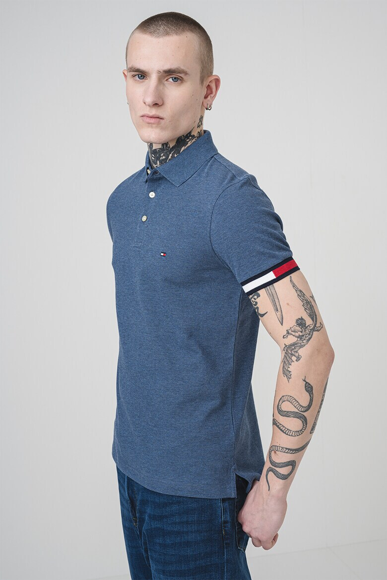 Tommy Hilfiger Слим тениска с яка - Pepit.bg