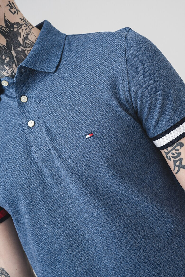 Tommy Hilfiger Слим тениска с яка - Pepit.bg