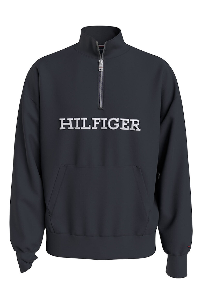 Tommy Hilfiger Суитшърт с къс цип и бродирано лого - Pepit.bg