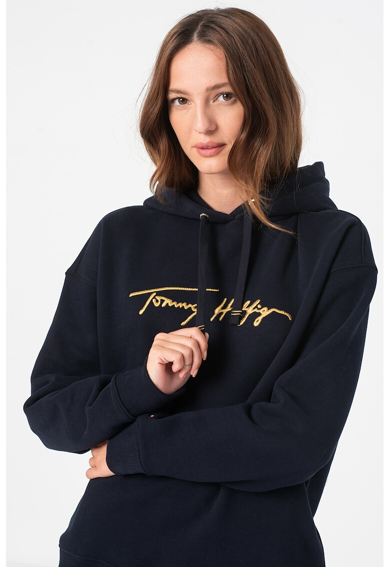 Tommy Hilfiger Суитшърт Signature с качулка и бродерия - Pepit.bg