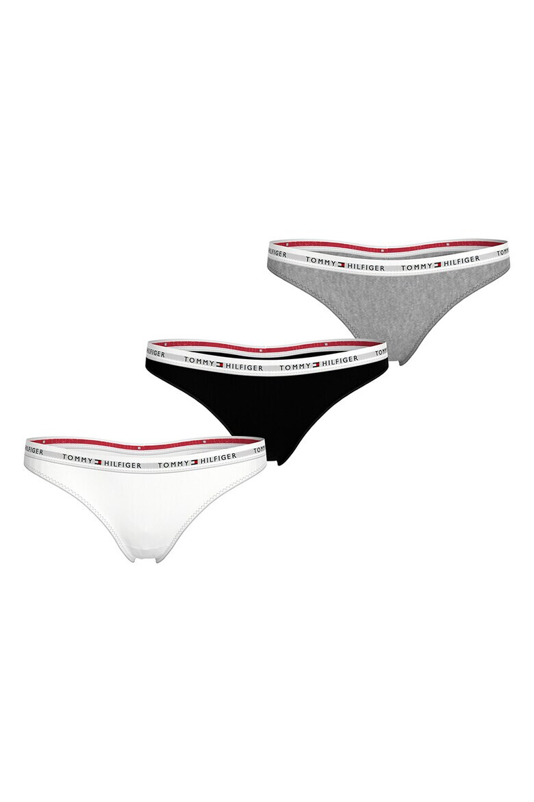 Tommy Hilfiger Танга с лого - 3 чифта - Pepit.bg