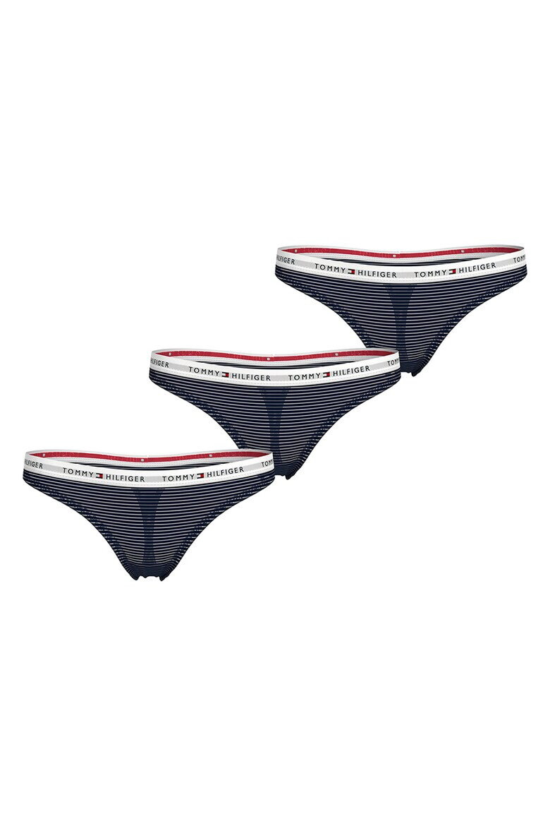 Tommy Hilfiger Танга с лого - 3 чифта - Pepit.bg