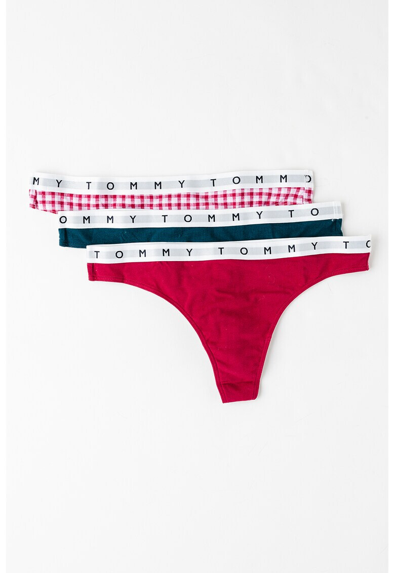 Tommy Hilfiger Танга с лого - 3 чифта - Pepit.bg
