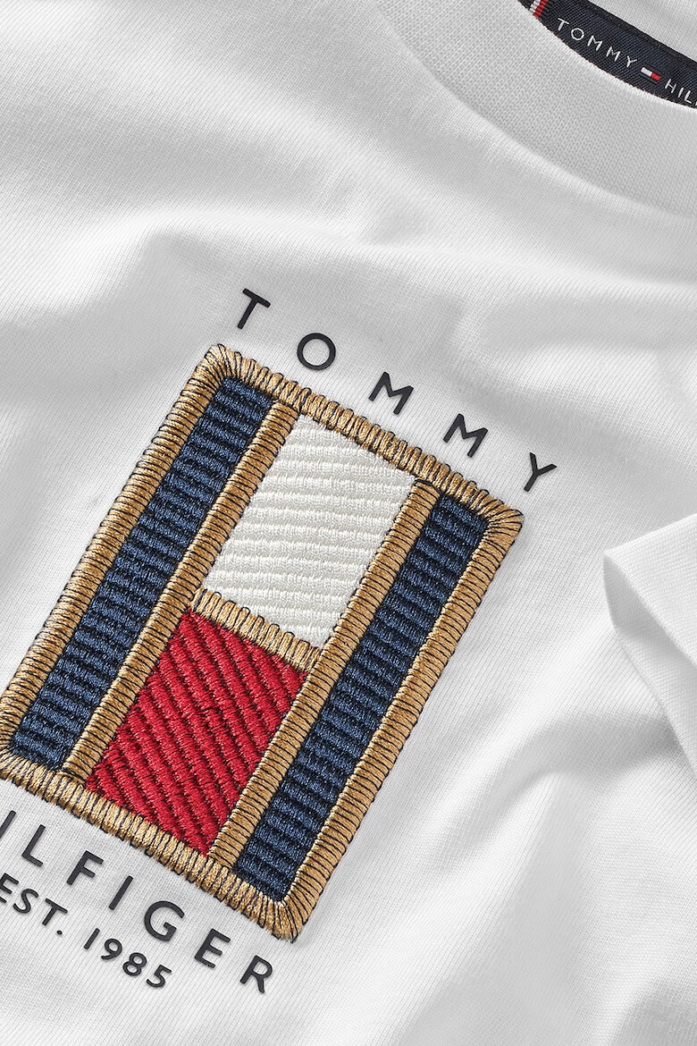 Tommy Hilfiger Тениска с овално деколте и бродирано лого - Pepit.bg