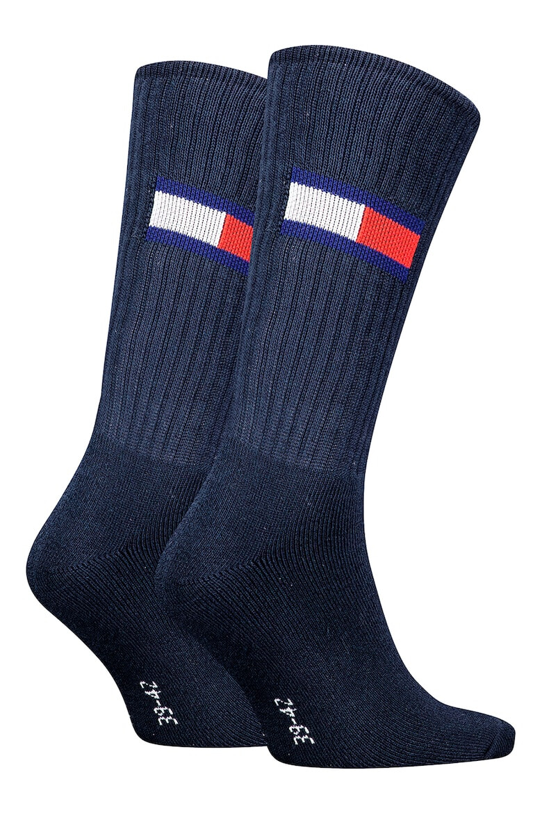 Tommy Hilfiger Унисекс дълги рипсени чорапи - 2 чифта - Pepit.bg