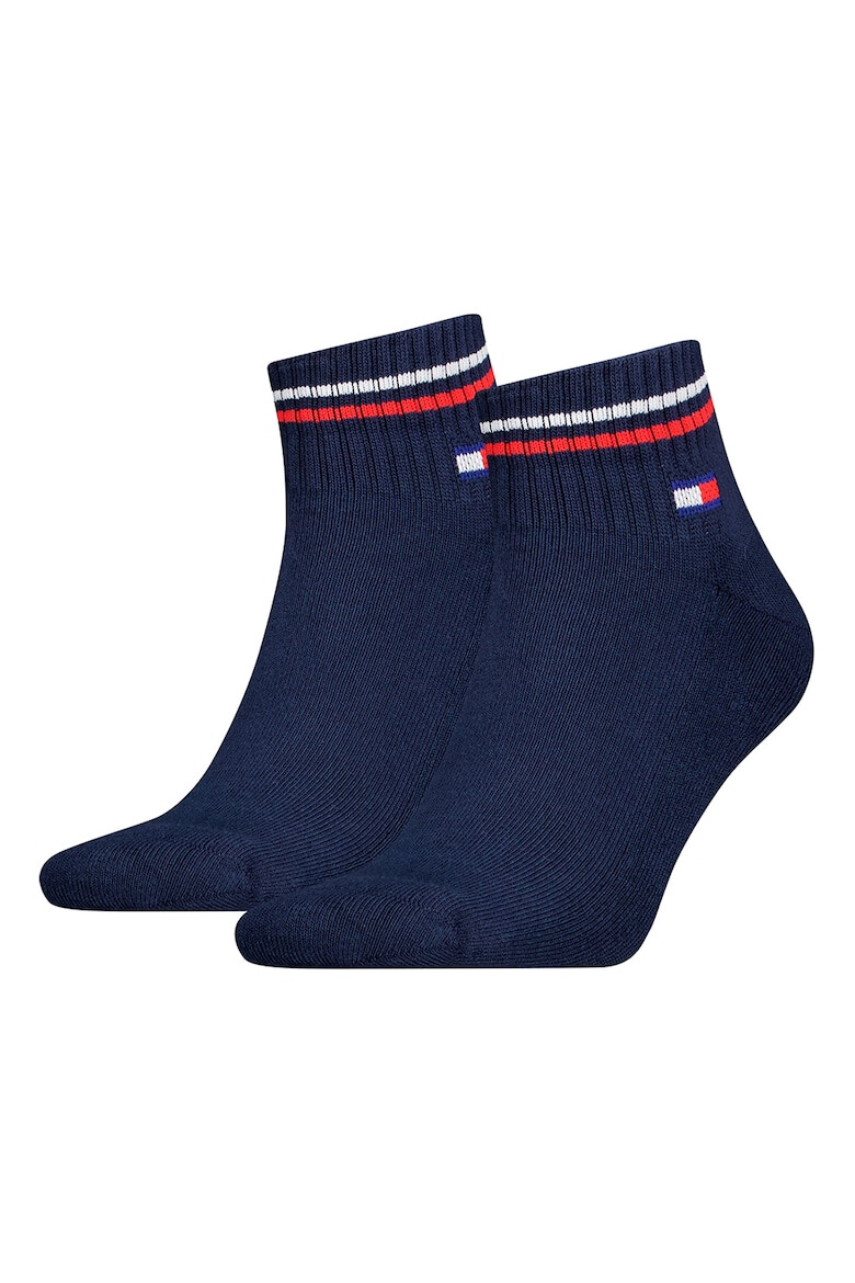 Tommy Hilfiger Унисекс къси чорапи с рипс - 2 чифта - Pepit.bg