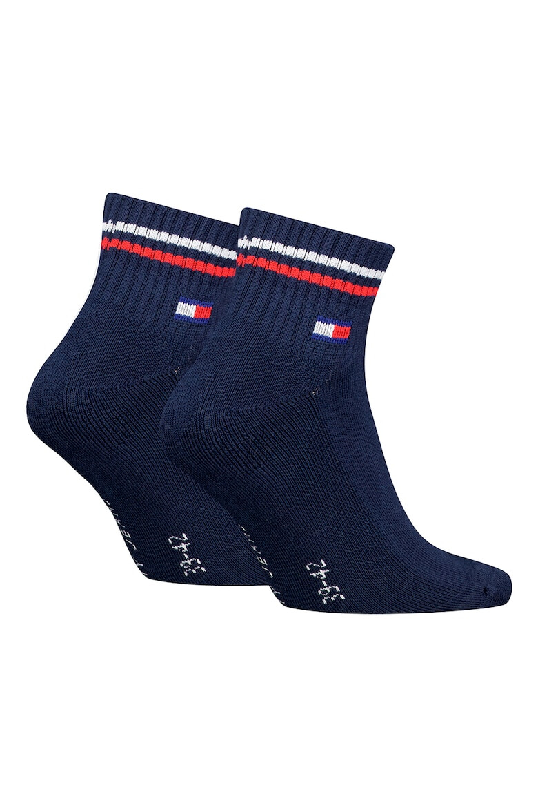 Tommy Hilfiger Унисекс къси чорапи с рипс - 2 чифта - Pepit.bg