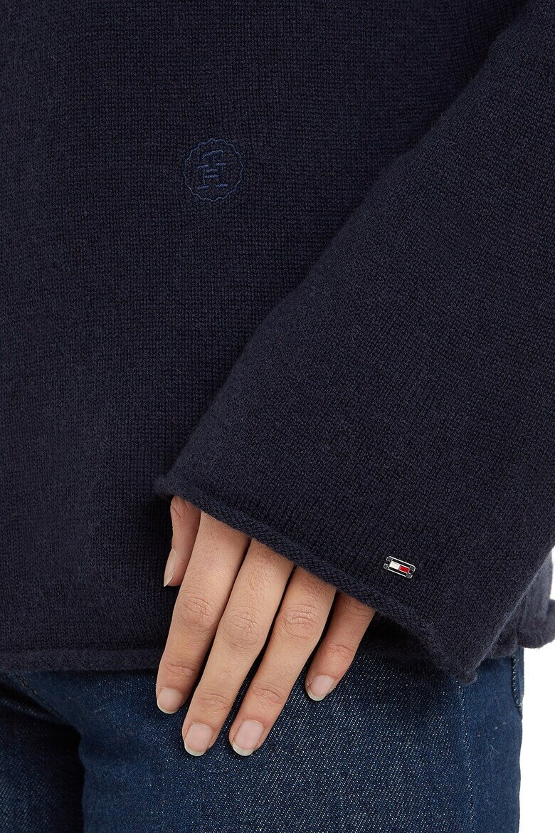 Tommy Hilfiger Вълнен пуловер с деколте тип лодка - Pepit.bg