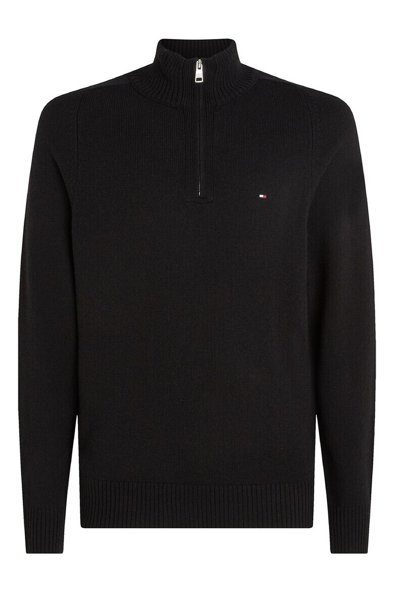 Tommy Hilfiger Вълнен пуловер с къс цип - Pepit.bg