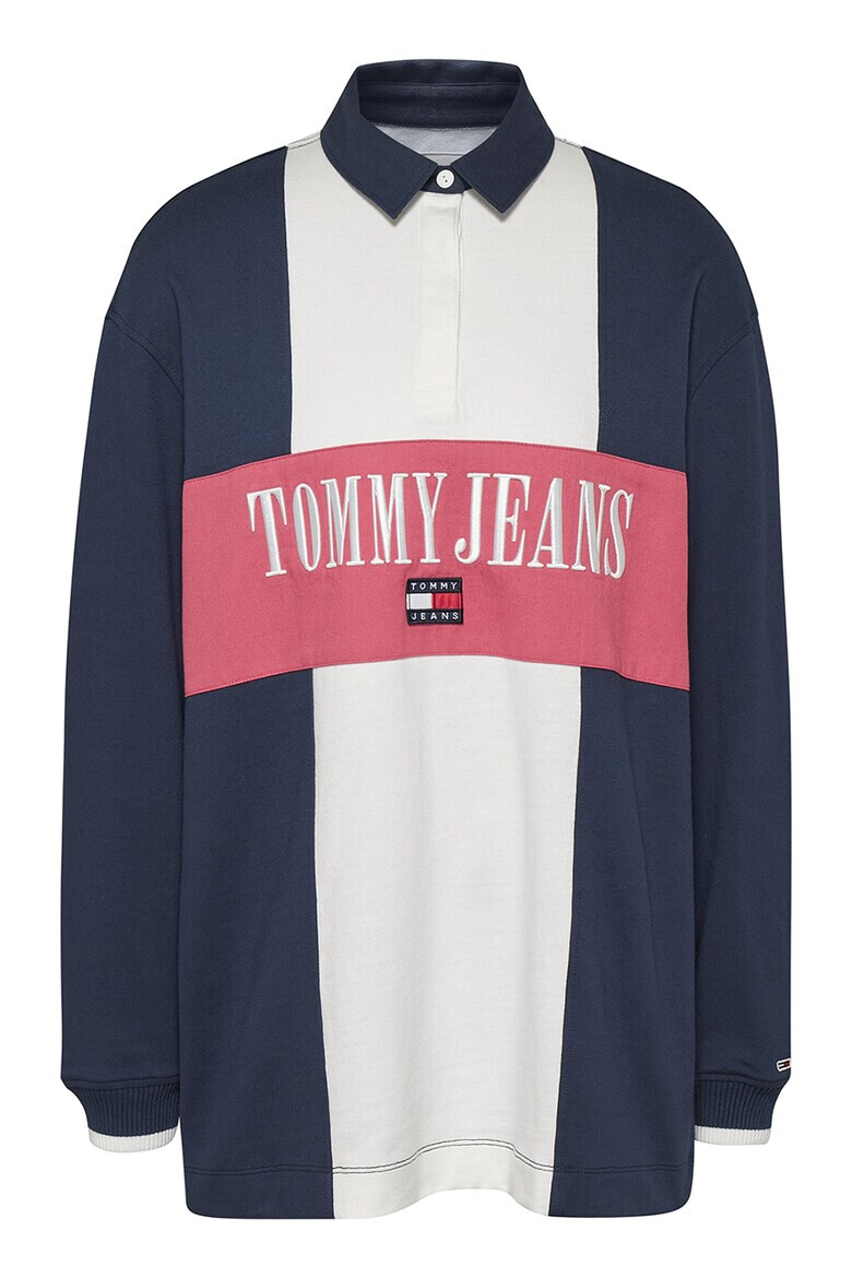 Tommy Jeans Блуза с дизайн с цветен блок и яка - Pepit.bg