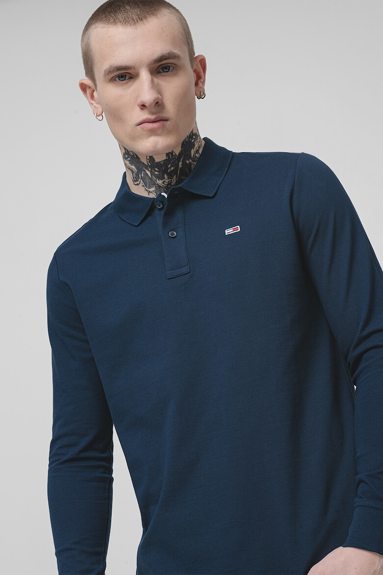 Tommy Jeans Блуза с яка - Тъмносин - Pepit.bg