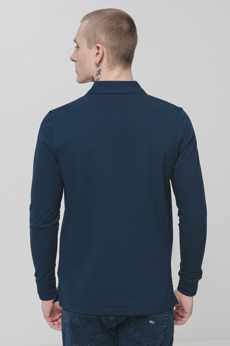 Tommy Jeans Блуза с яка - Тъмносин - Pepit.bg