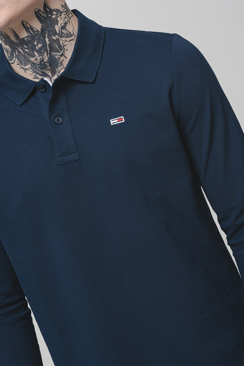 Tommy Jeans Блуза с яка - Тъмносин - Pepit.bg