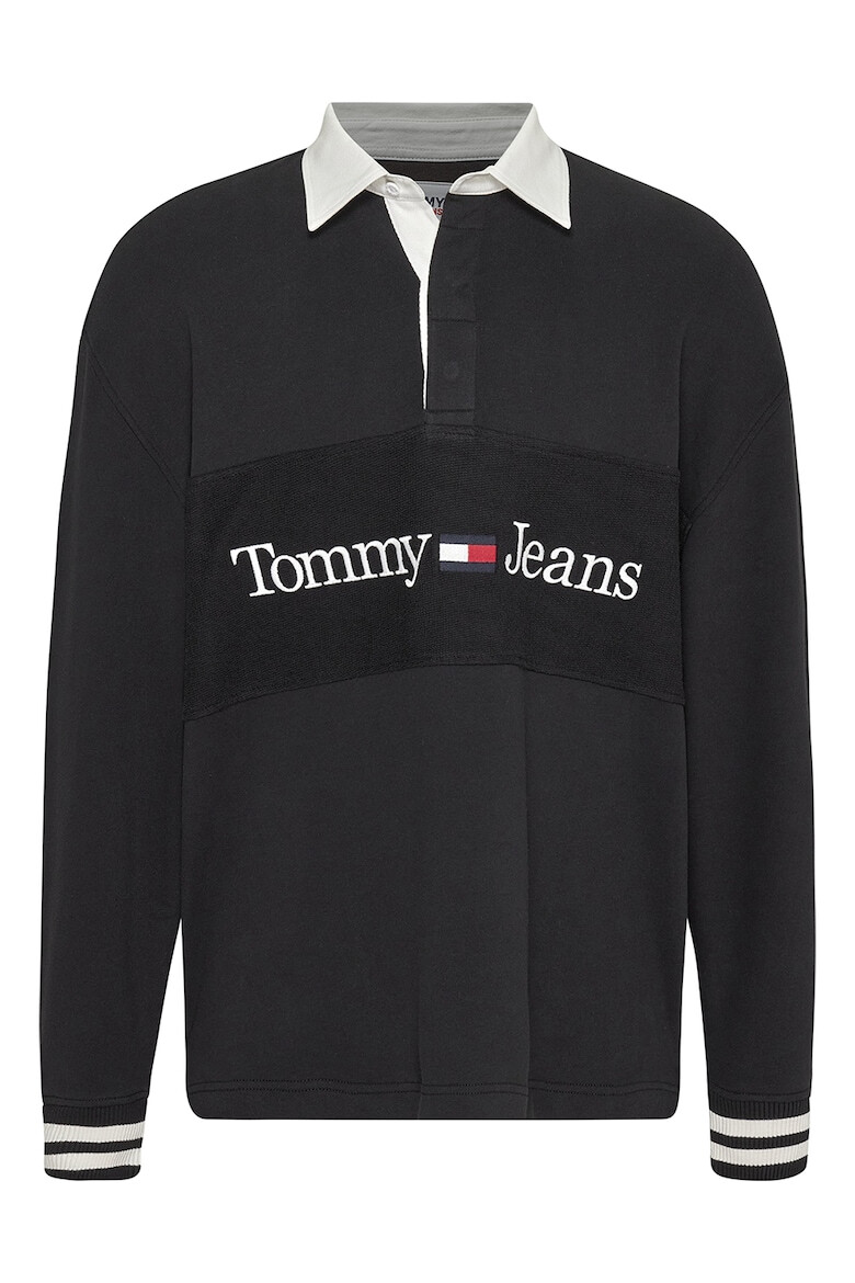 Tommy Jeans Блуза с органичен памук с яка и лого - Pepit.bg