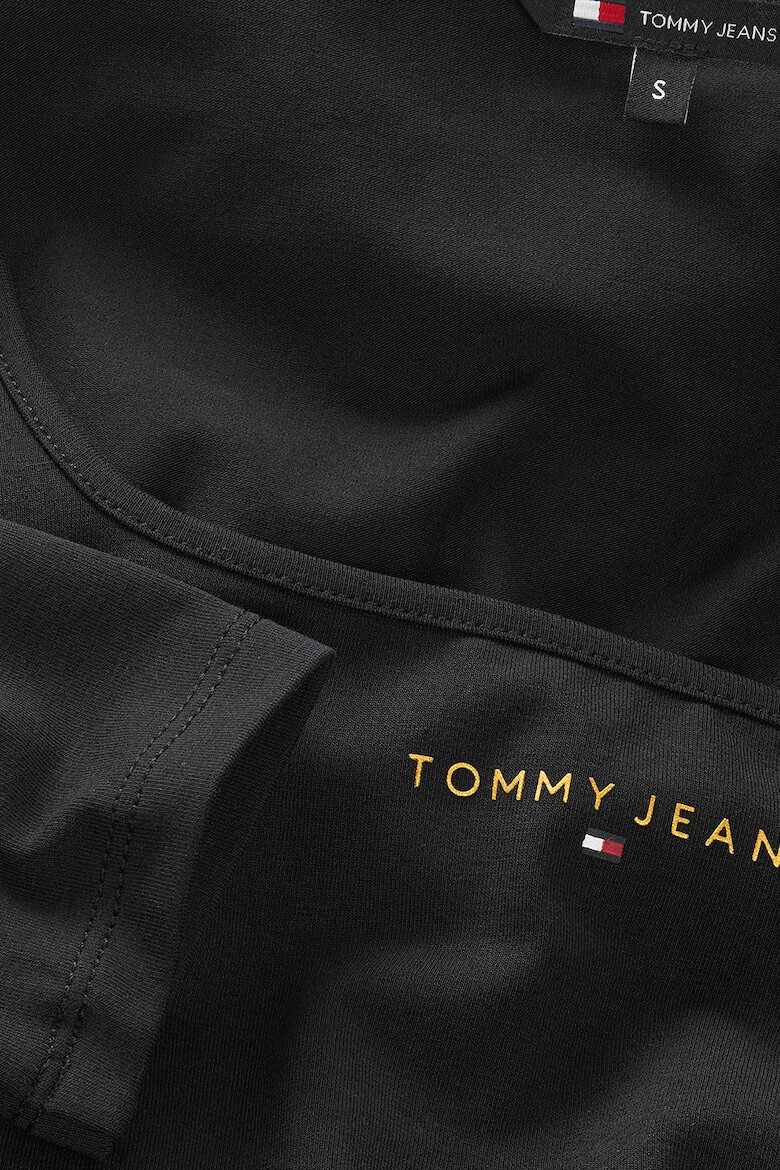 Tommy Jeans Блуза с памук квадратно деколте и лого - Pepit.bg