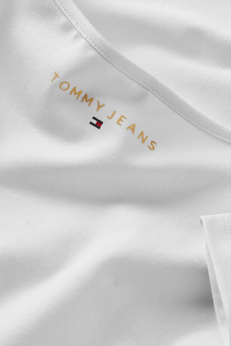 Tommy Jeans Блуза с памук квадратно деколте и лого - Pepit.bg