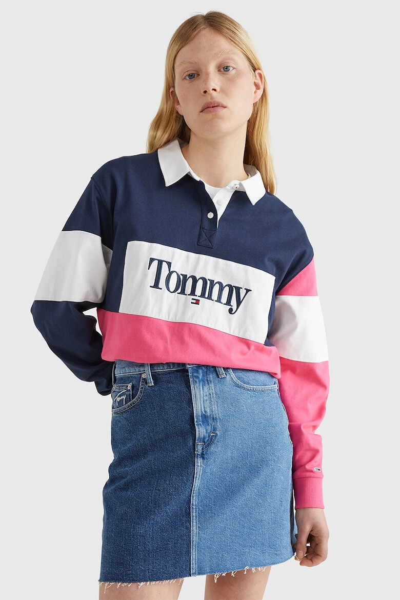 Tommy Jeans Блуза с яка и бродирано лого - Pepit.bg