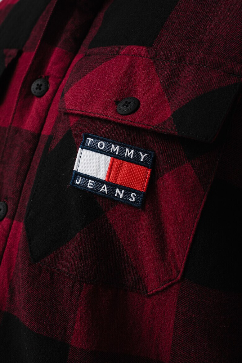 Tommy Jeans Карирана риза от органичен памук с джобове - Pepit.bg