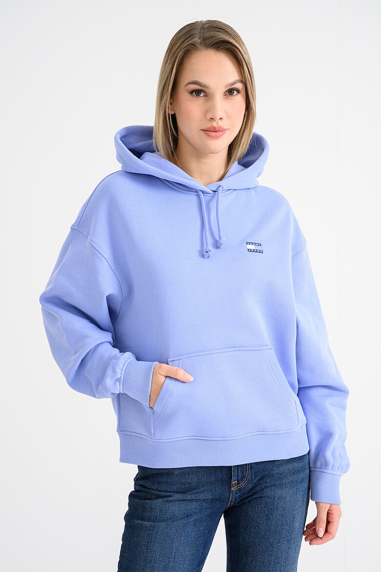 Tommy Jeans Худи с джоб кенгуру - Пастелносин - Pepit.bg