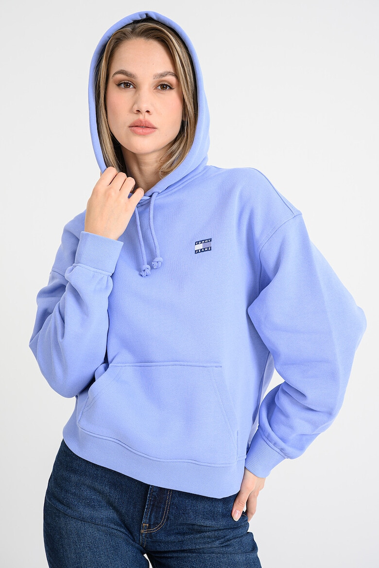 Tommy Jeans Худи с джоб кенгуру - Пастелносин - Pepit.bg