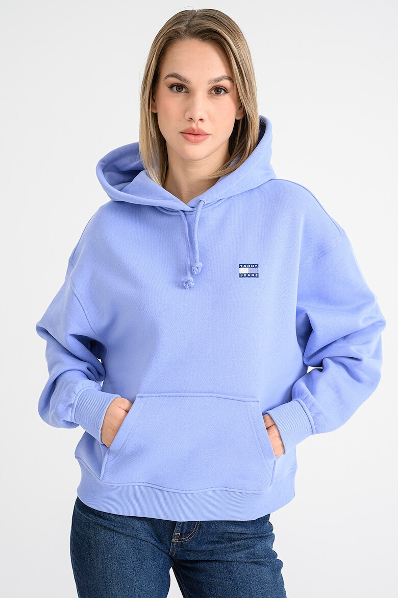 Tommy Jeans Худи с джоб кенгуру - Пастелносин - Pepit.bg