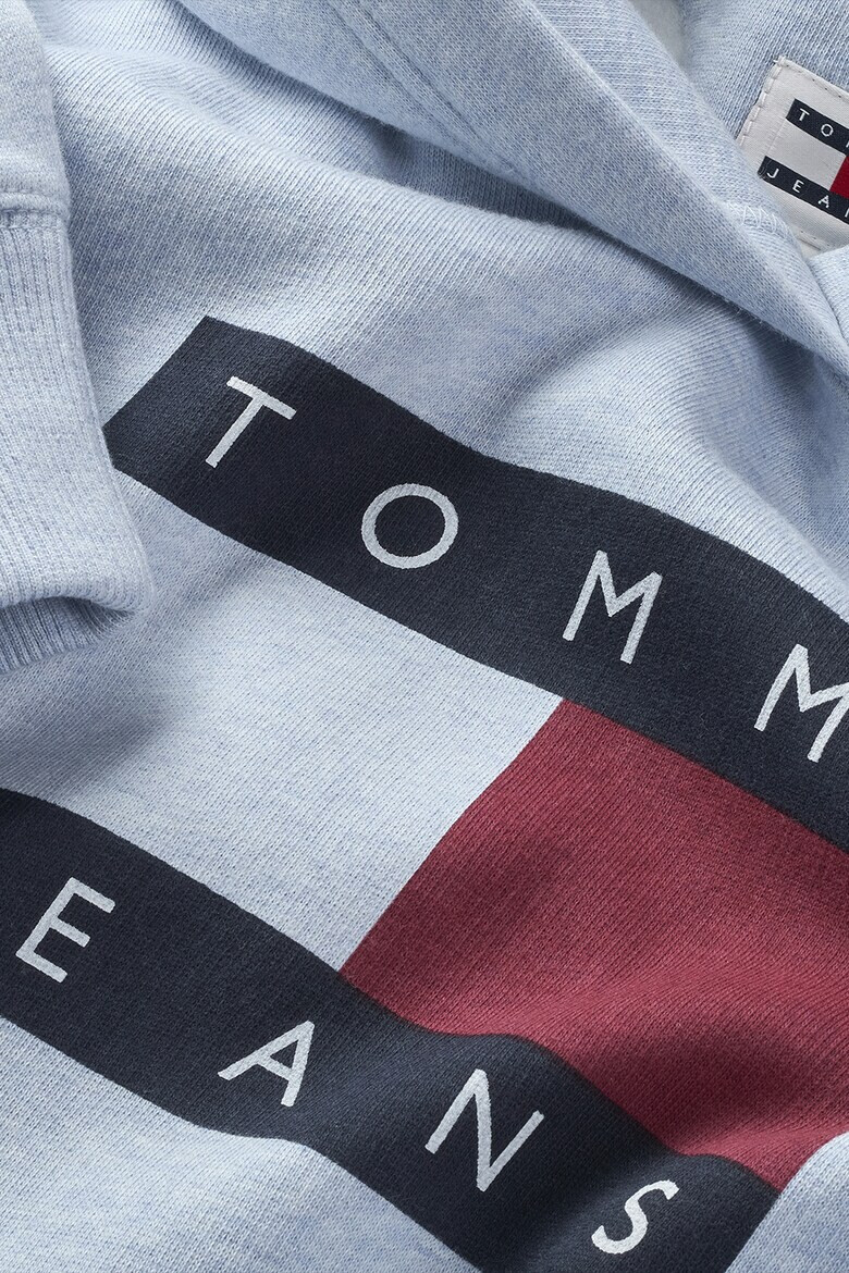 Tommy Jeans Худи с лого и джоб кенгуру - Ледено синьо - Pepit.bg