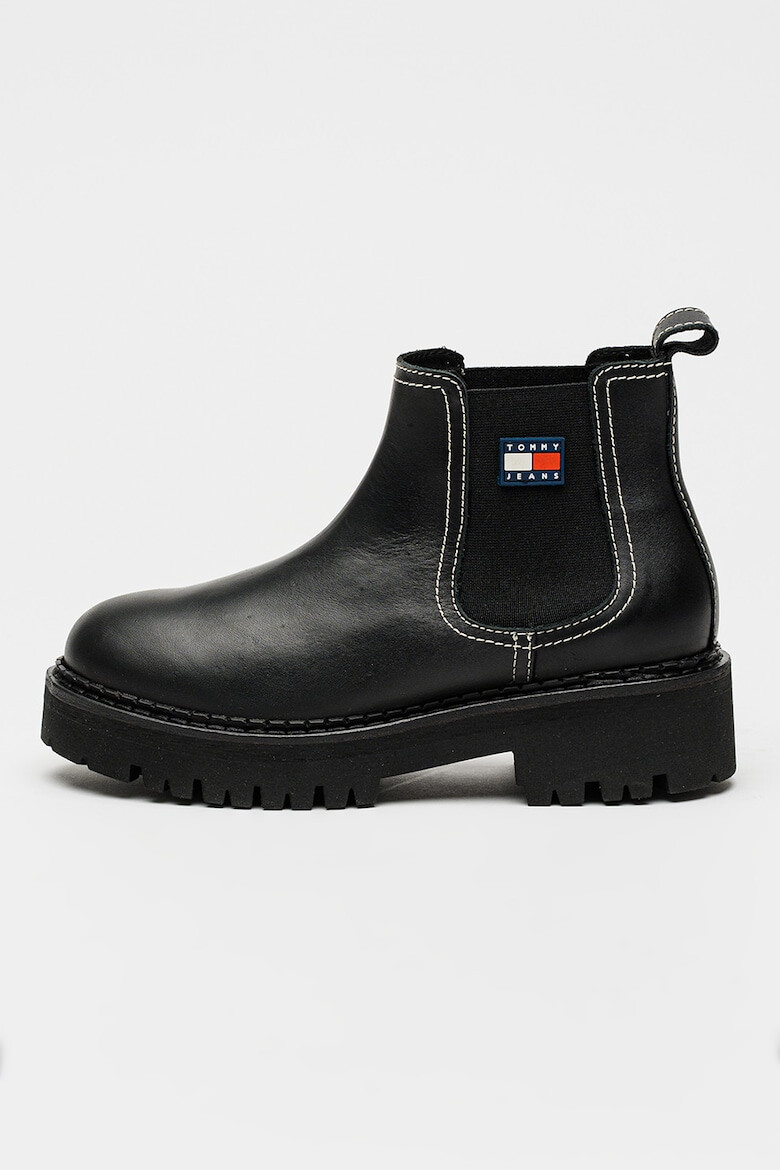 Tommy Jeans Кожени боти челси - Черен - Pepit.bg
