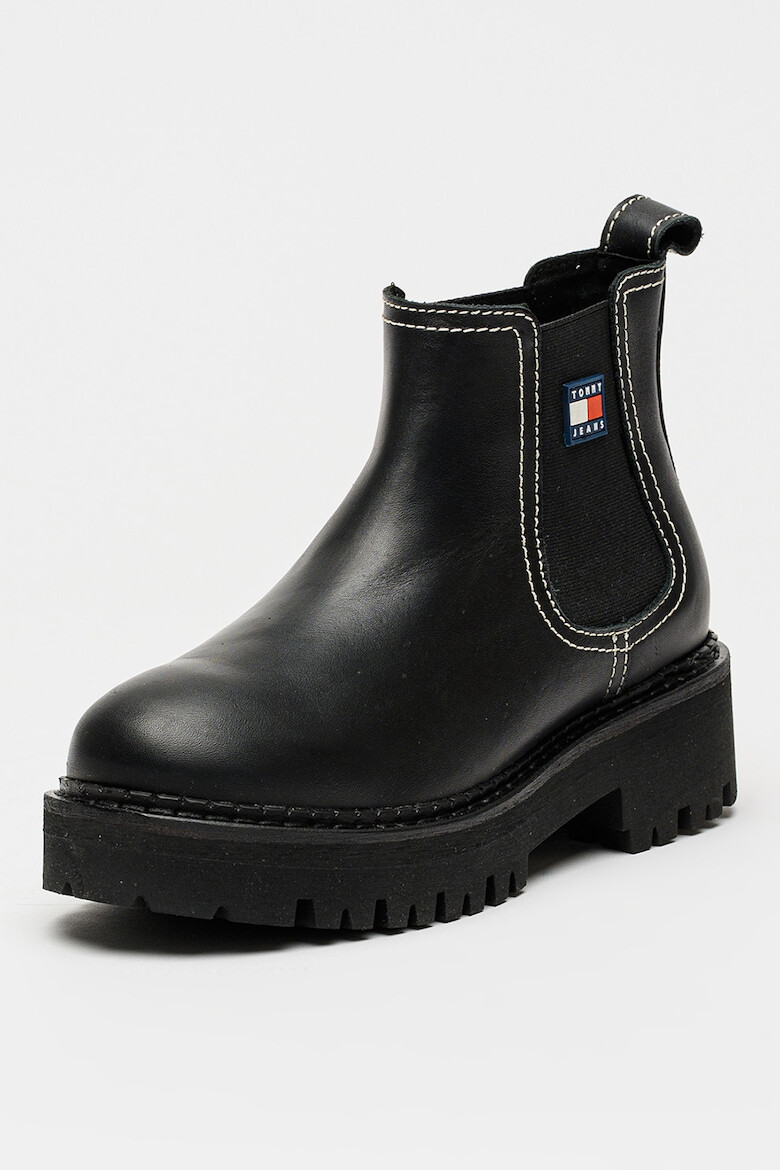 Tommy Jeans Кожени боти челси - Черен - Pepit.bg