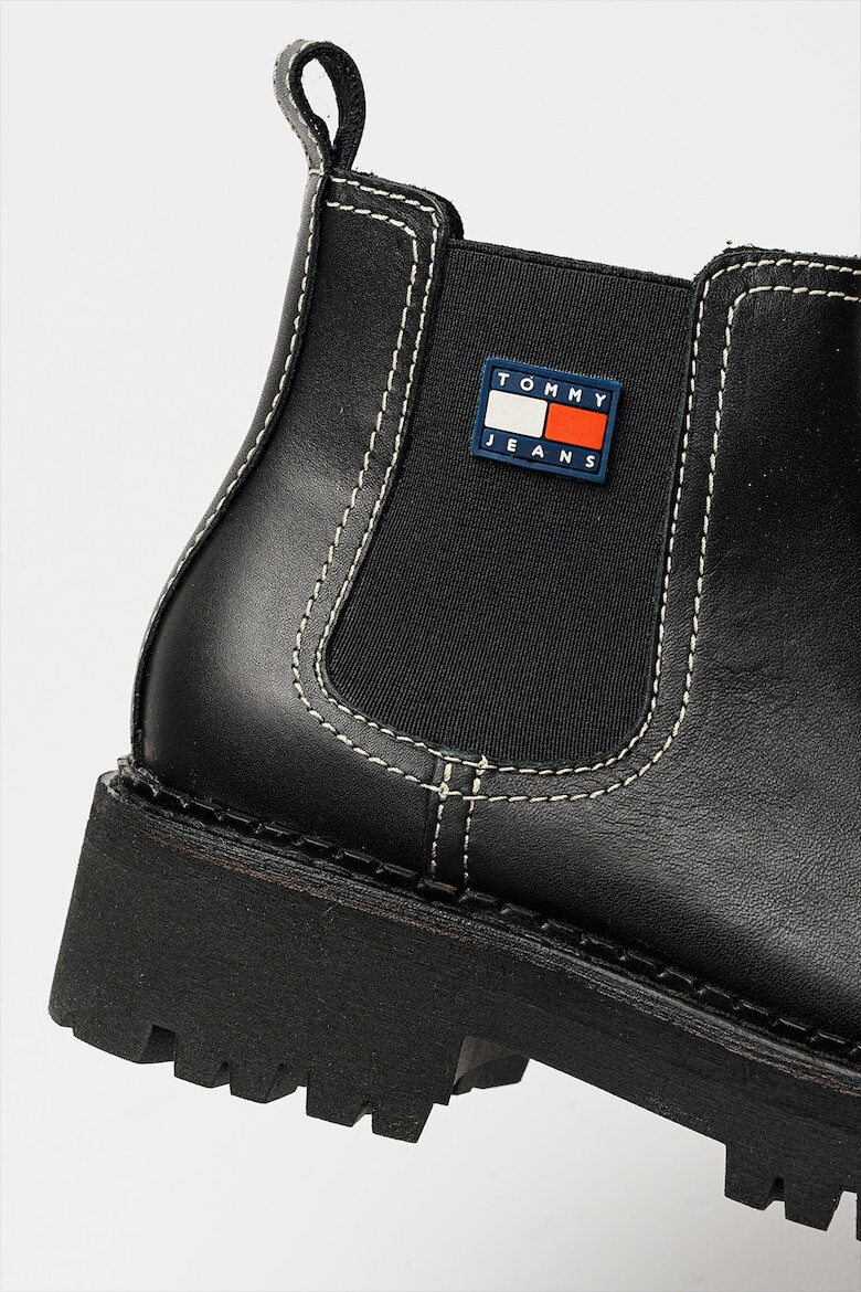 Tommy Jeans Кожени боти челси - Черен - Pepit.bg