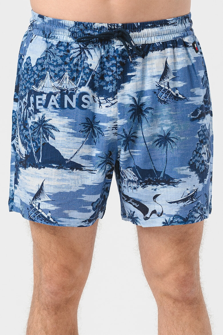 Tommy Jeans Къс панталон Hawaiian с лен - Pepit.bg