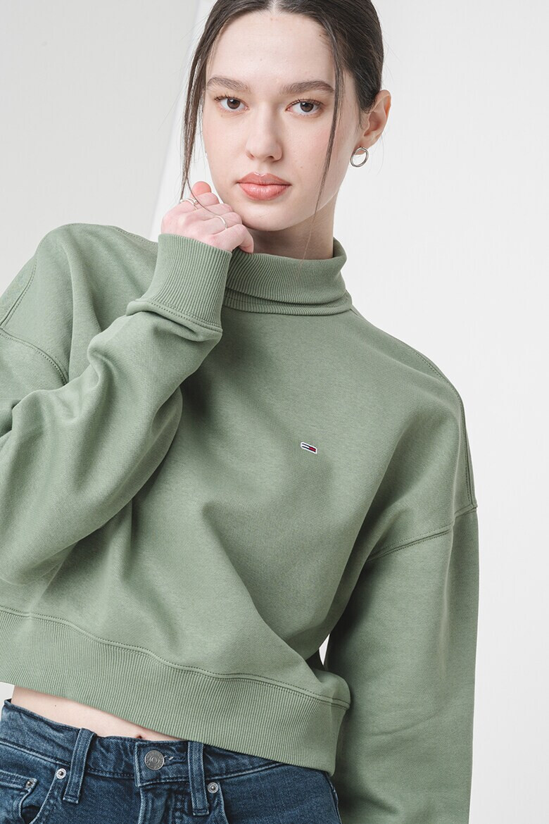 Tommy Jeans Къс суитшърт с поло - Pepit.bg
